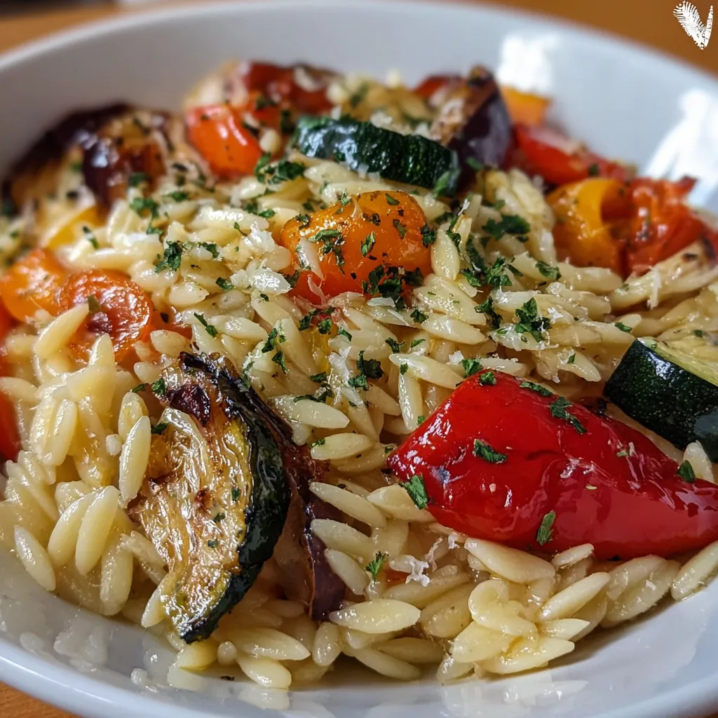 Ultimate Garlic Parmesan Orzo with Roasted Vegetables and Fresh Herb Medley - tertiary view